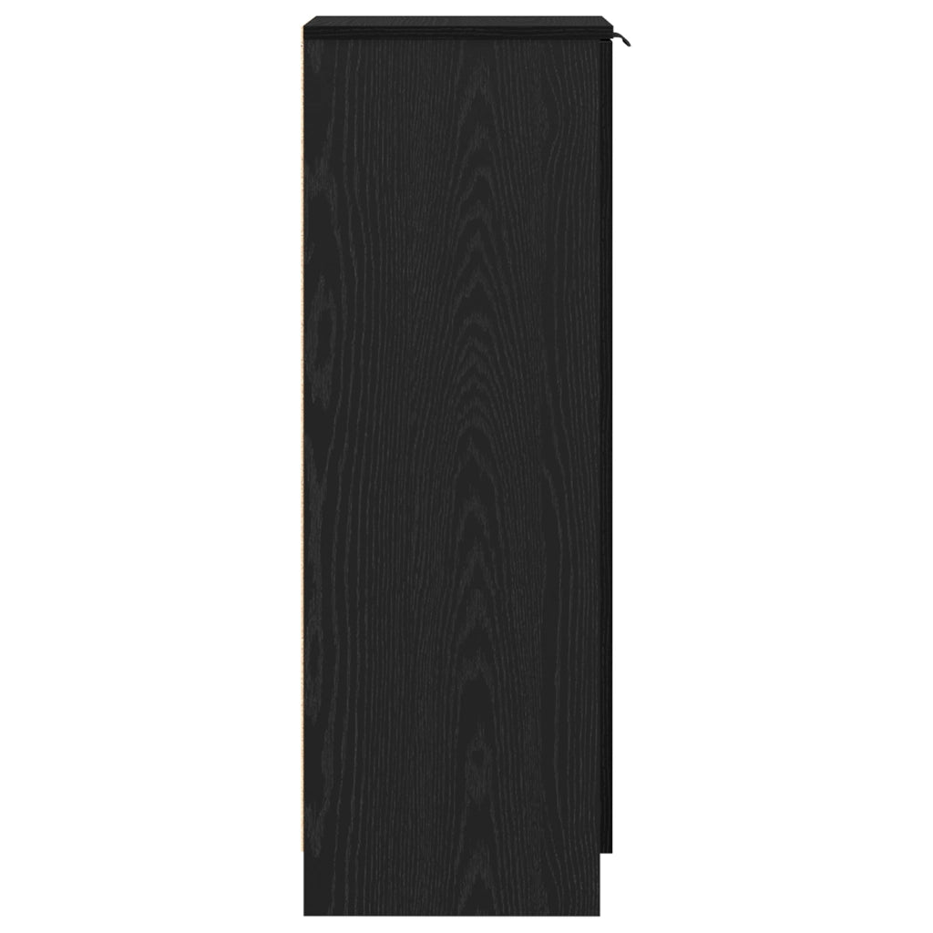 Armadio per scarpe  Nero Rovere 29,5x35x100,5 cm in Legno Ingengerizzato