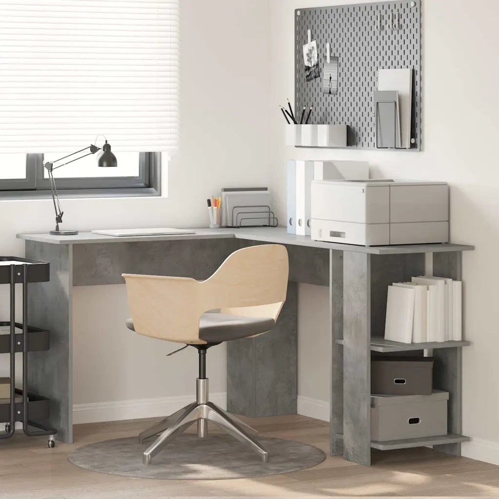 Scrivania ad angolo Grigio cemento 140 x 113,5 x 75 cm 869557