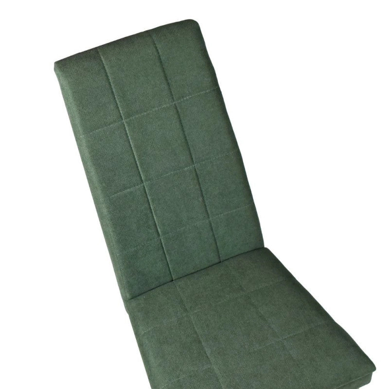 Sedia Tim in legno colore rovere e seduta in tessuto verde set 2 pezzi