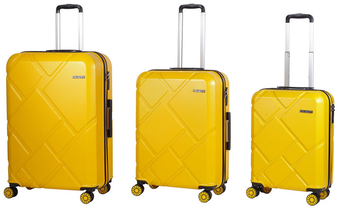 Set 3 Valigie Trolley Rigide in ABS 4 Ruote TSA Ravizzoni Mango Giallo