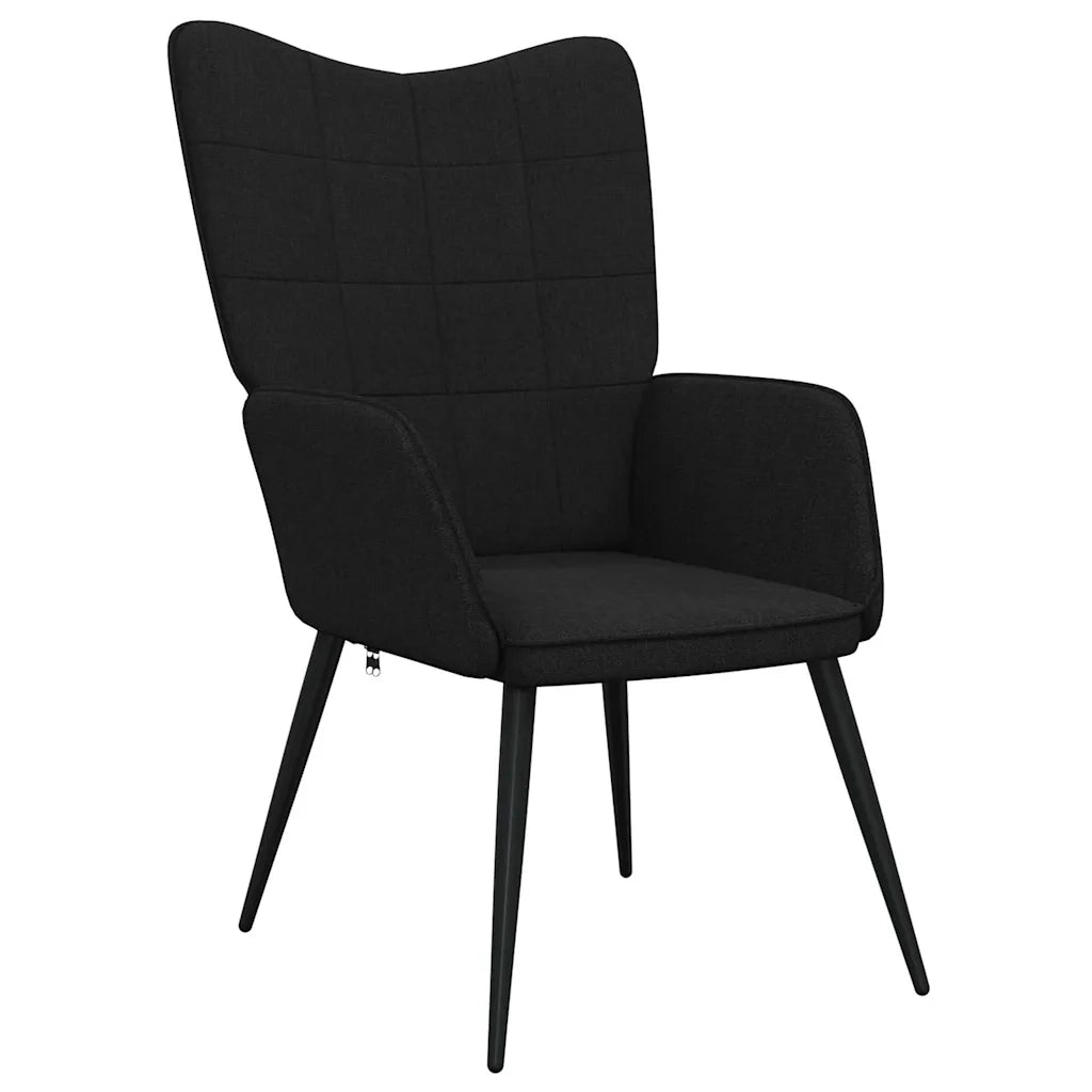Poltrona Relax con Poggiapiedi Nera in Tessuto cod mxl 18433