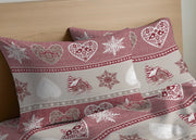 Coppia Federe Cuscino Letto Bottoni Laterali 100% Cotone Disegno Stelvio