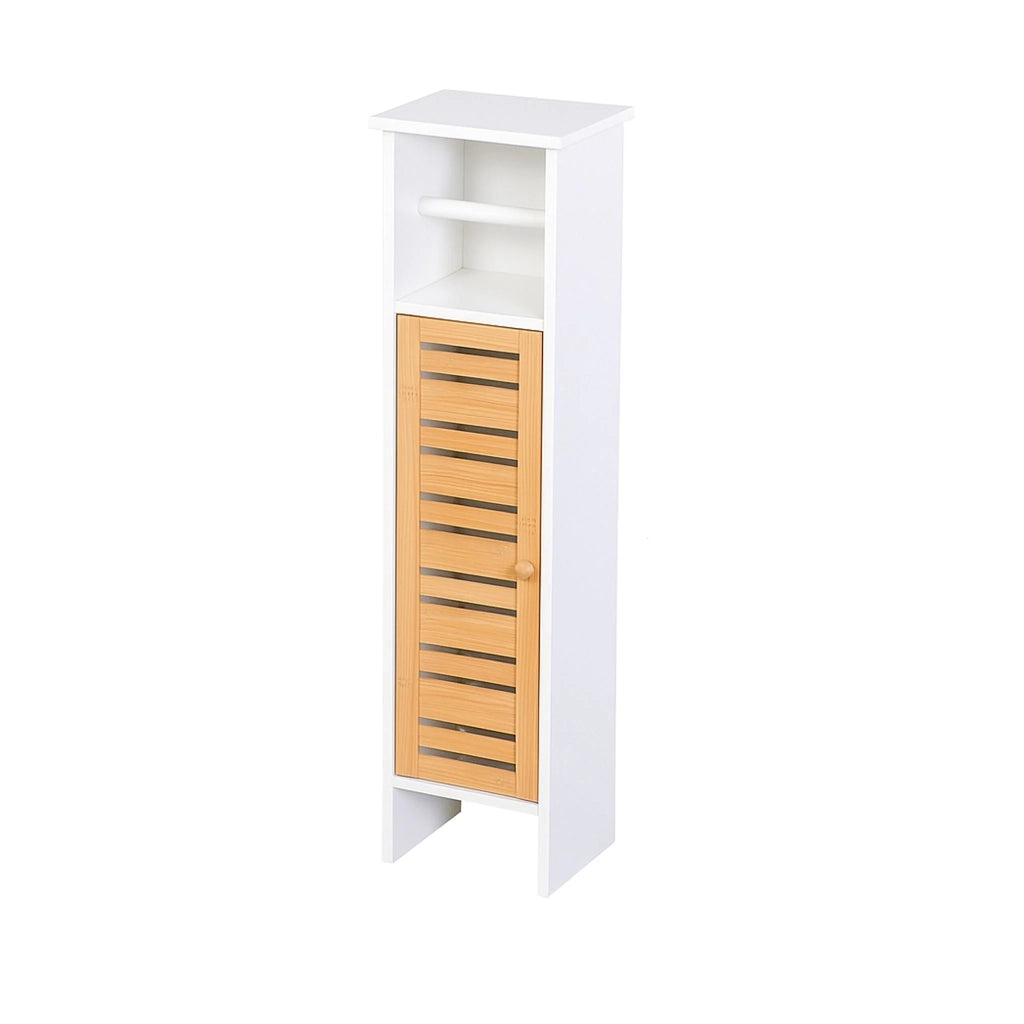 Mobiletto da terra per bagno a 3 livelli 30 x 30 x 90 cm design moderno in MDF bianco 13_0017987