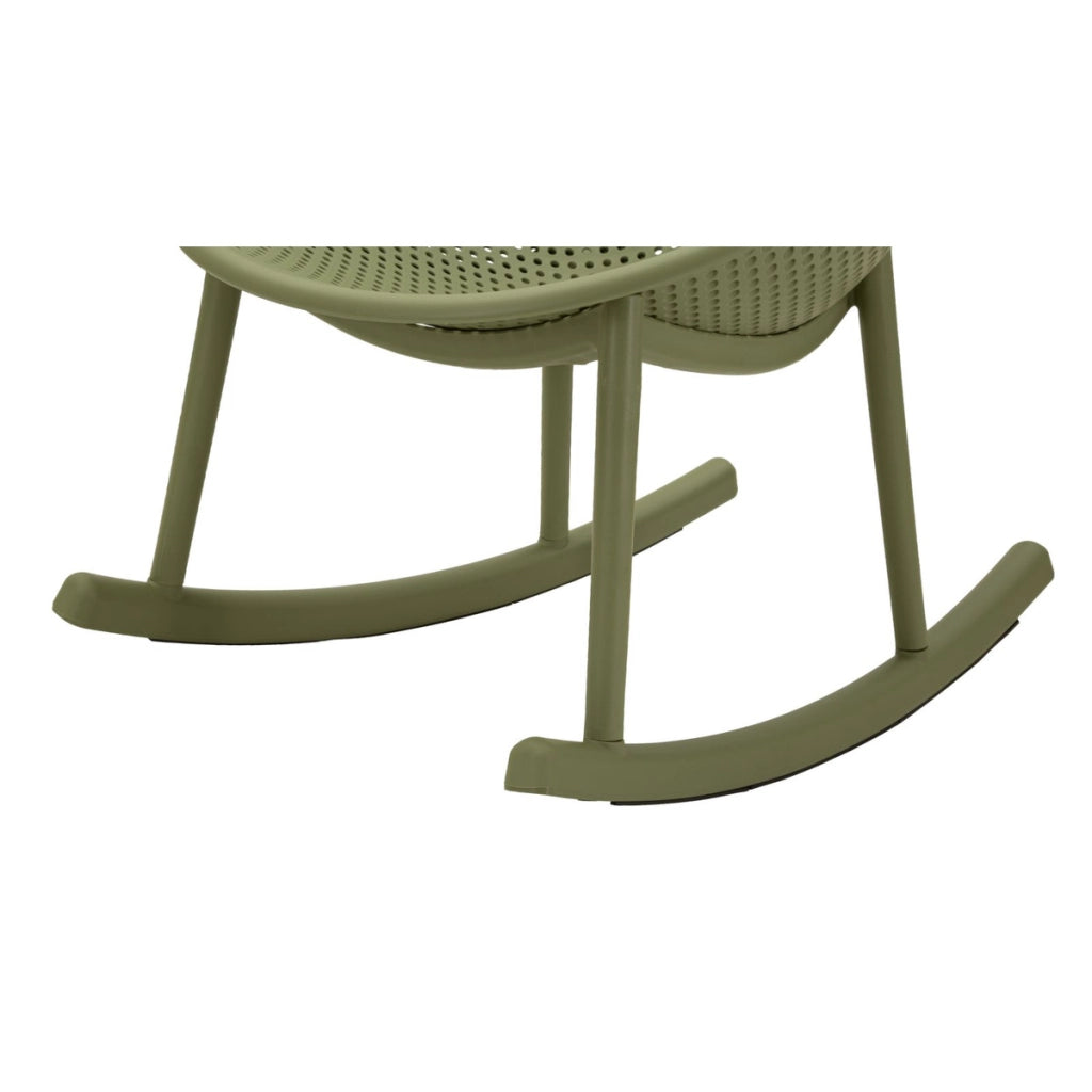 Set di 2 Sedie a Dondolo VKH1087, Verde, Plastica, 66x88x80 cm
