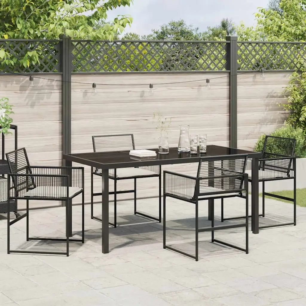 Set da Pranzo per Giardino 5 pcs Nero 3379325