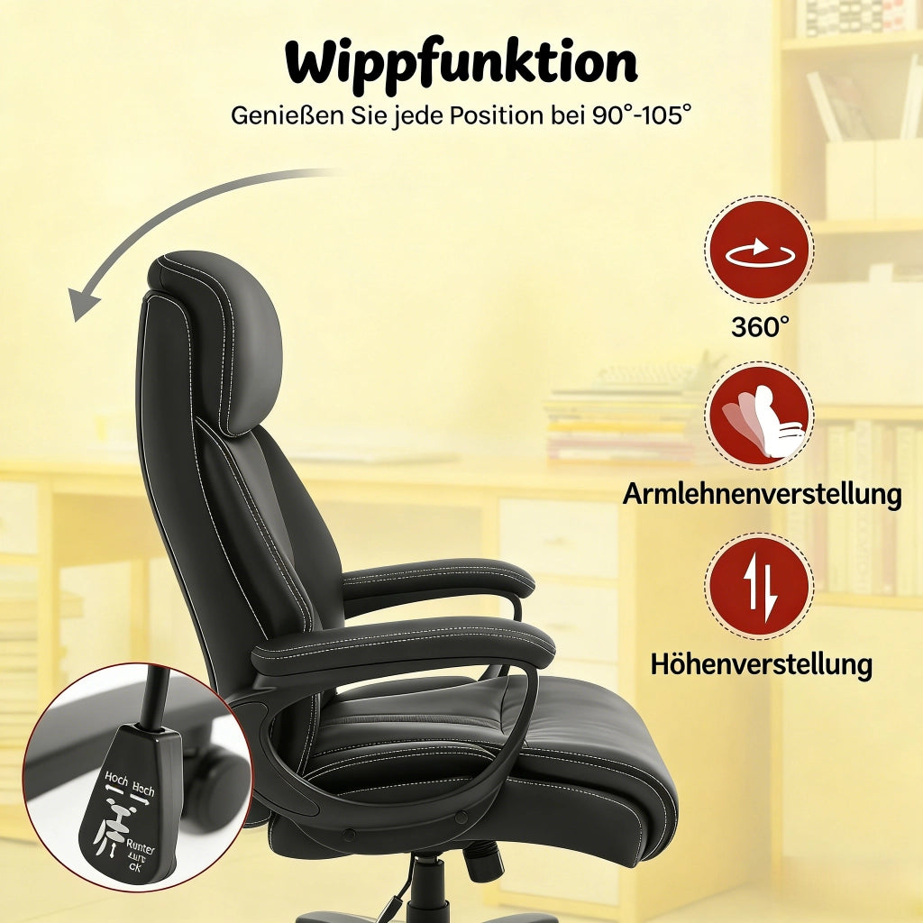 SEDIA UFFICIO Ergonomica 86x72x127 cm Nera in Metallo e PU