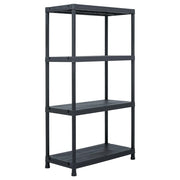 Scaffale Nero 100 kg 60x30x138 cm in Plastica cod mxl 54223