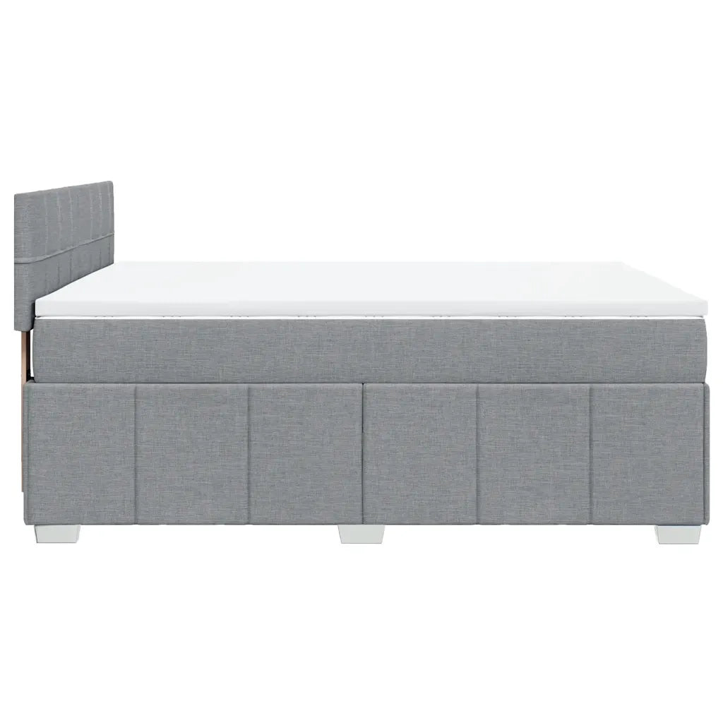 Giroletto a Molle con Materasso Grigio Chiaro 140x200cm Tessuto