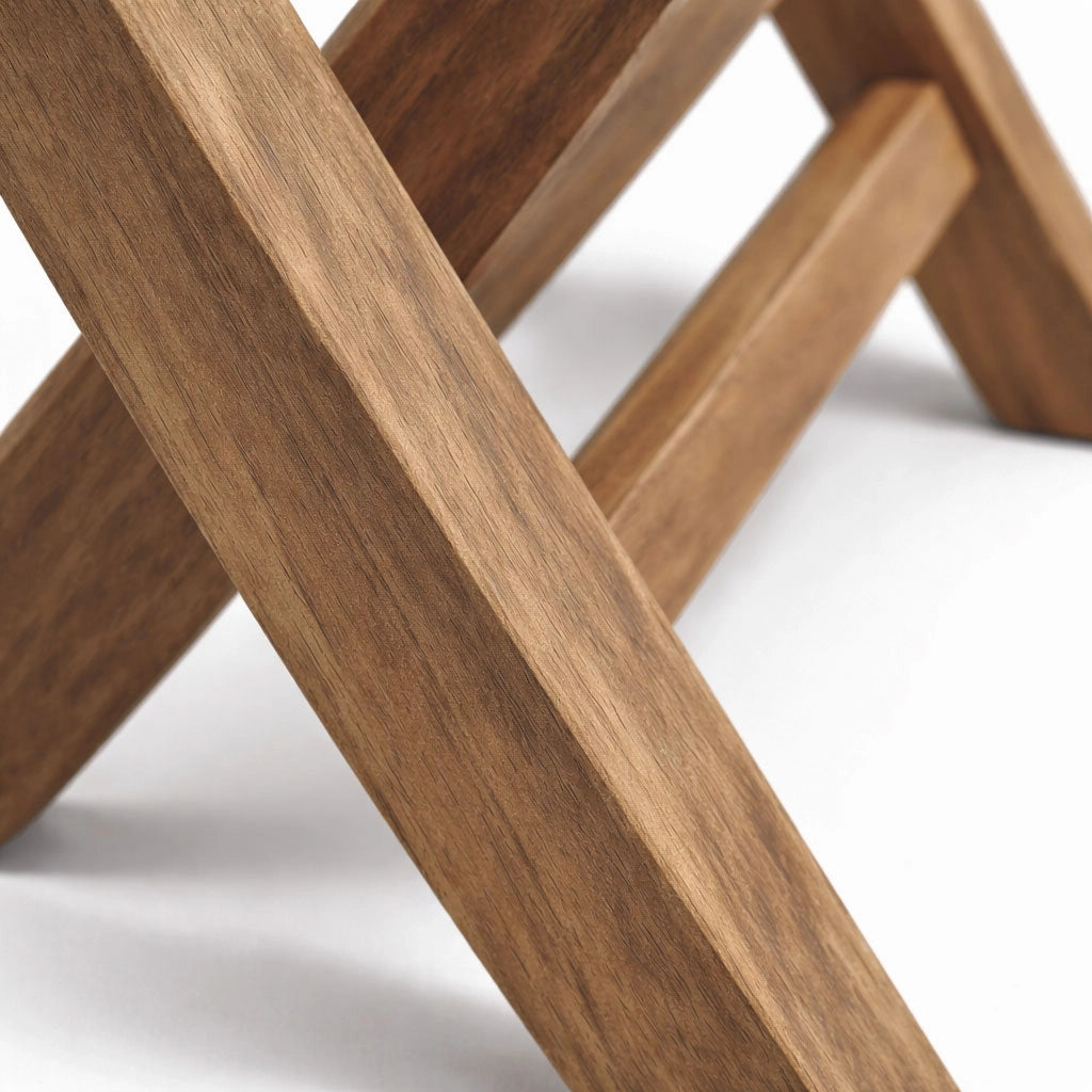 Set di 2 Sgabelli pieghevoli da esterno in Legno Teak