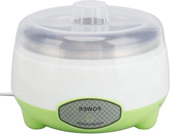 Apparecchio per la preparazione di Yogurt 15W - Yogurt auto-fatto - Yogurt Natto Riso vino - Contenitore in acciaio inossidabile - Yogurt maker verde con presa per EU.