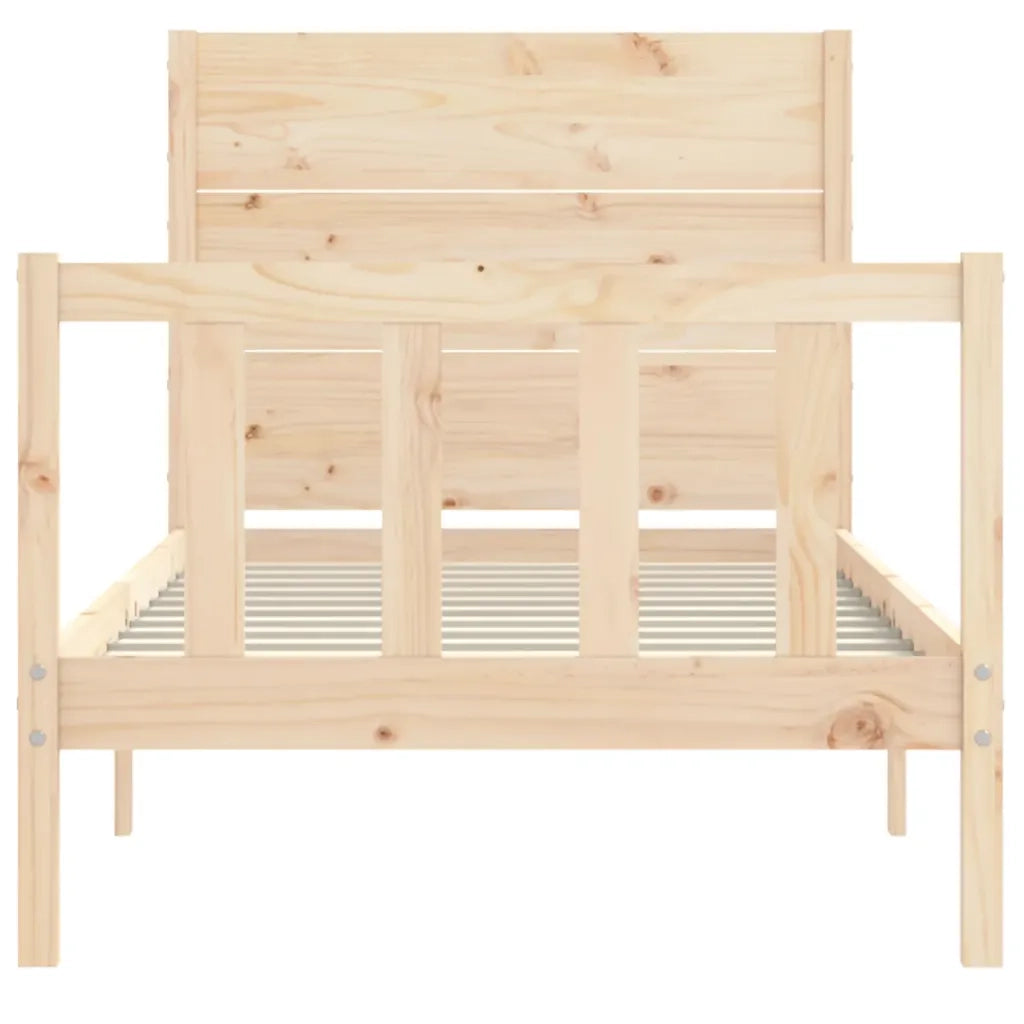 Giroletto con Testiera Single-Struttura Letto in Legno Massello 416747