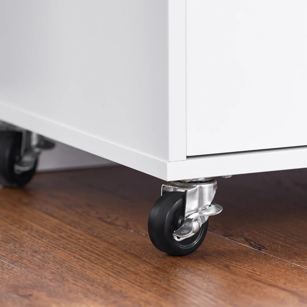 Carrello cucina con 2 cassetti e 2 ante Carrello multiuso Bianco 72x40x84cm FKW123-WN