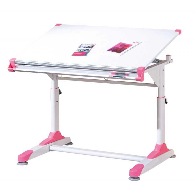 Scrivania Inter Link con piano inclinabile, regolabile in altezza e vano porta oggetti Dim.100x66x69-84h