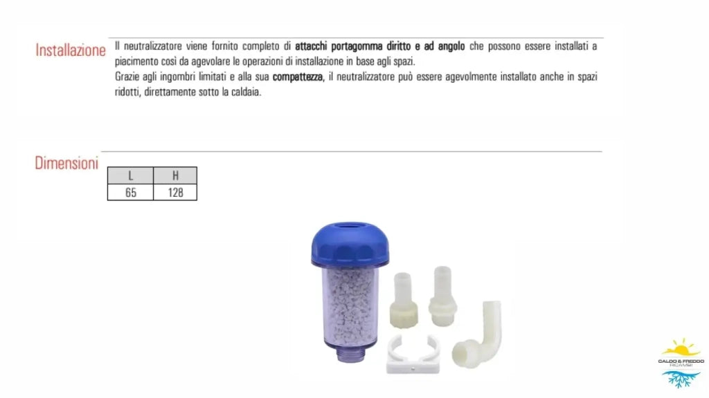 Filtro Neutralizzatore di Condensa Acida per caldaie a condensazione con carbonato di calcio