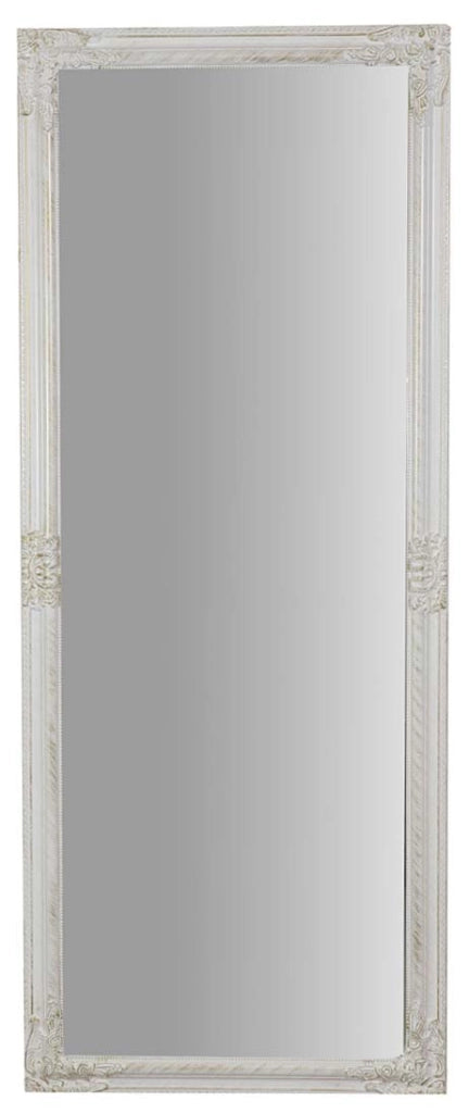 Biscottini Specchiera da parete e appendere verticale/orizzontale fin. bianco anticato con rifiniture in oro