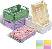 6 scatole di chiusura, piccole plastiche, scatole di chiusura mini, piccole plastiche, scatole per riporre in pile, scatola di ripostiglio colorata per mensola, ufficio, camera da letto, bagno, armadio, cassetto