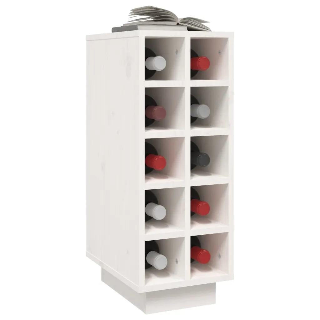 Portabottiglie Bianco 23x34x61 cm in Legno Massello di Pino 820972