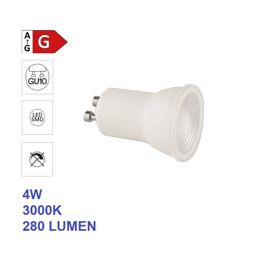 LAMPADA LED GU10 MINI 4W 3000K 280LM D.34MM