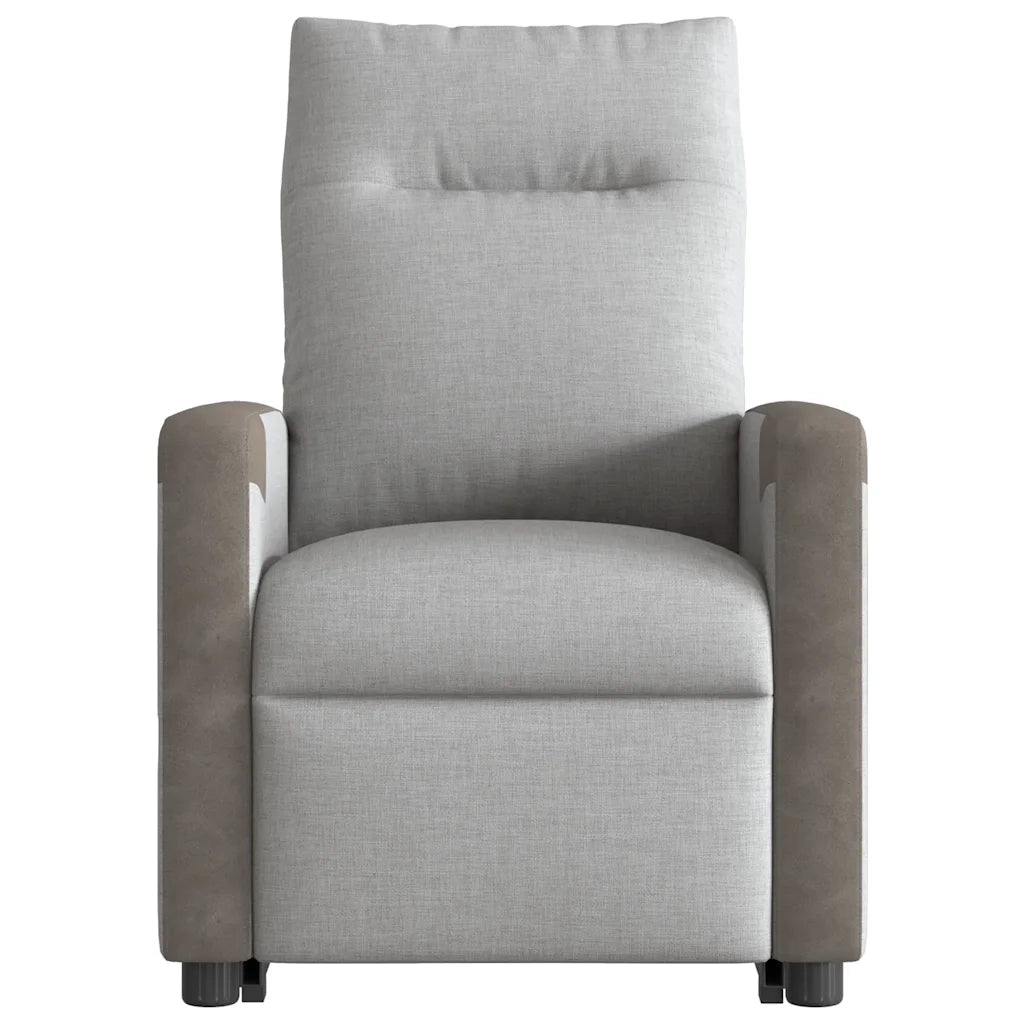 Poltrona Alzapersona Massaggi Reclinabile Grigio Nuvola Tessuto 3324094