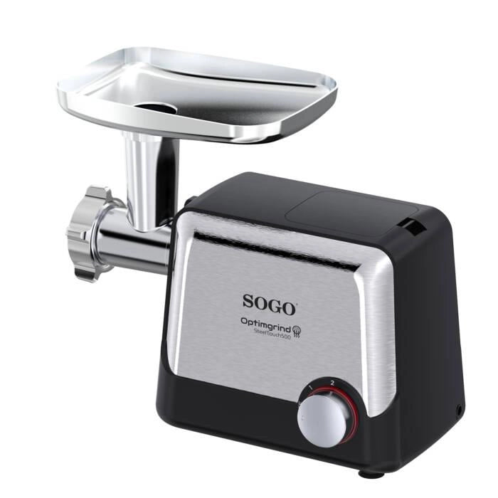 Tritacarne elettrico 500W con 3 dischi di taglio, funzione inversa, 2 velocità, accessori completi per salsicce - SOGO