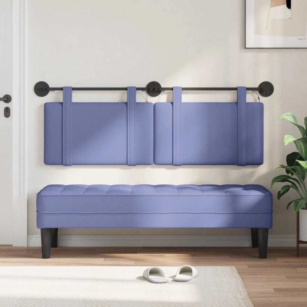 Testiera | Testata sospesa Con luce LED Blu jeans Tessuto
