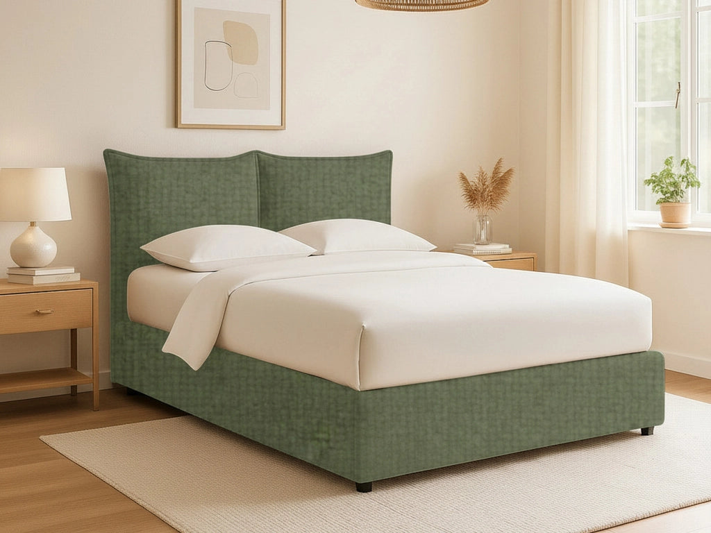 Newquay, Letto Singolo Sfoderabile Made in Italy, Verde