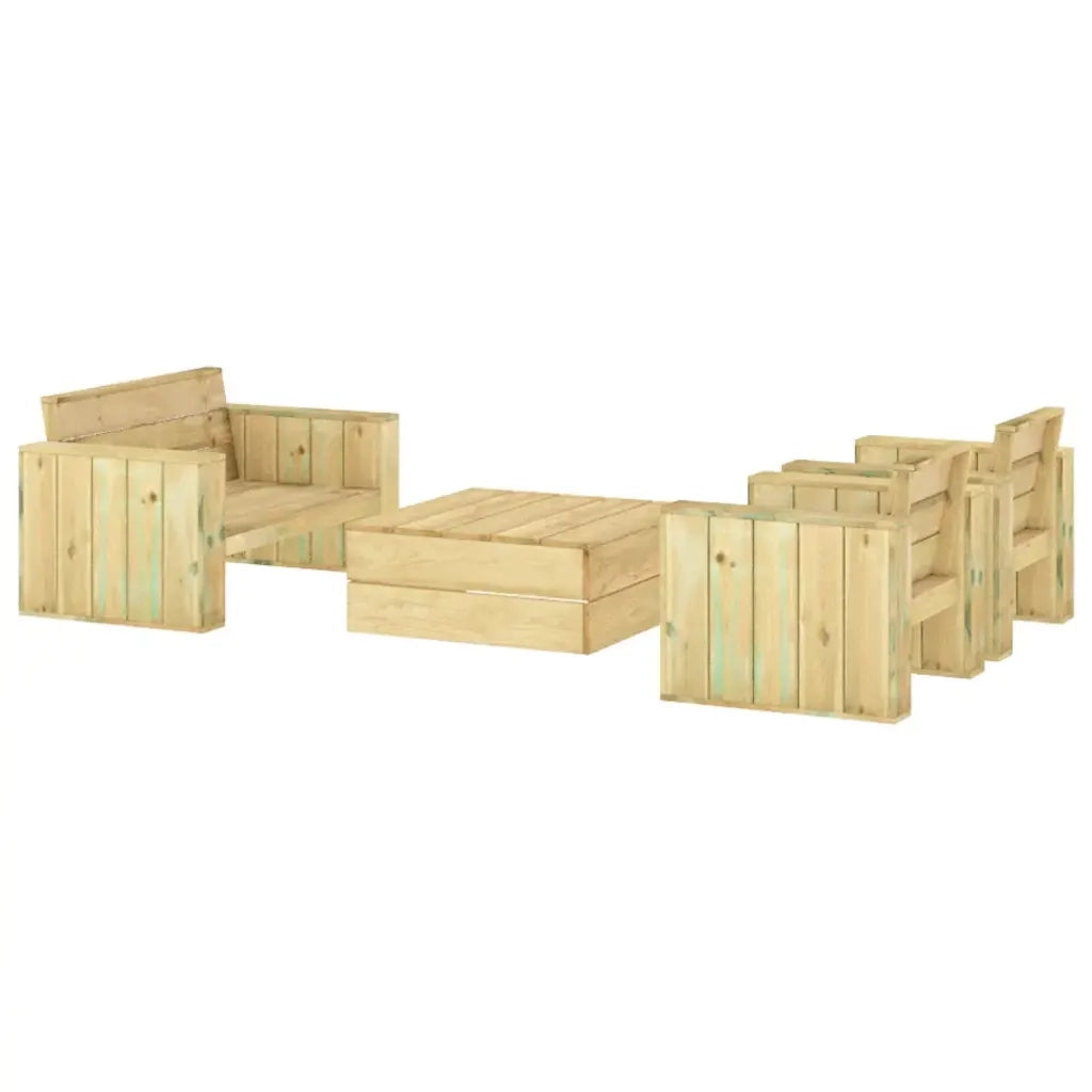 Set Salotto da Giardino 4 pz Legno Massello di Pino Impregnato 3096637