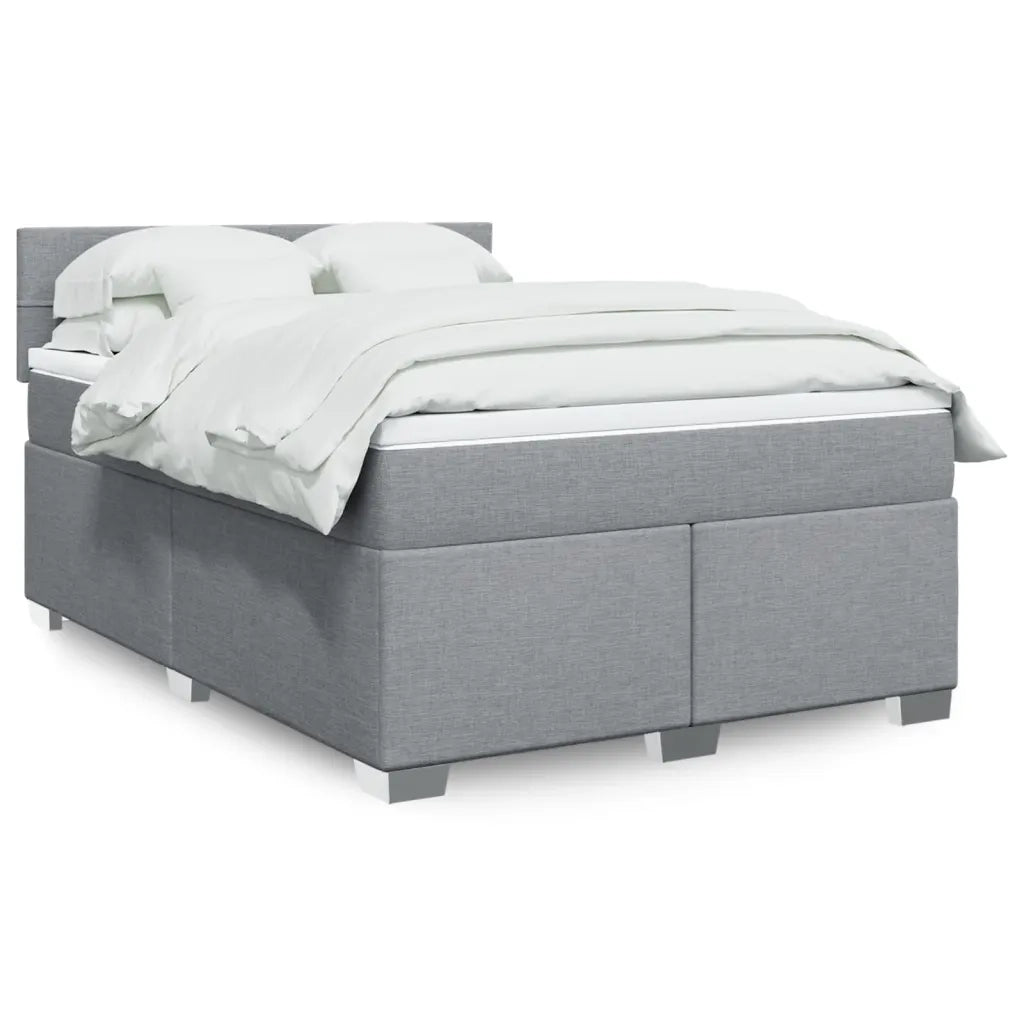 Giroletto a Molle con Materasso Grigio Chiaro 160x200cm Tessuto