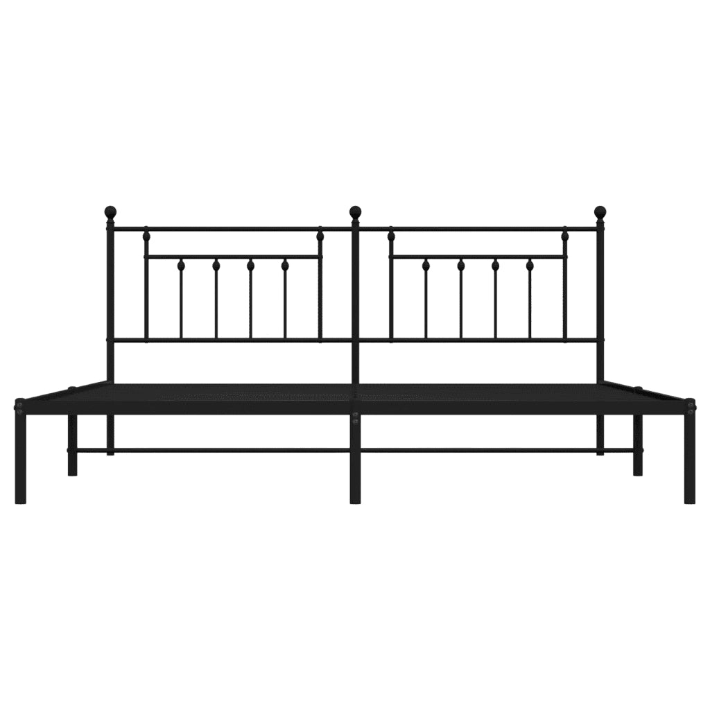 Giroletto con Testiera in Metallo Nero 200x200 cm 353544