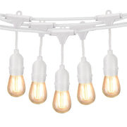 Trade Shop - Catena Luminosa Da Esterno Modulare 10 Lampadine E27 Cavo 10 Metri Ip65 Bianco -