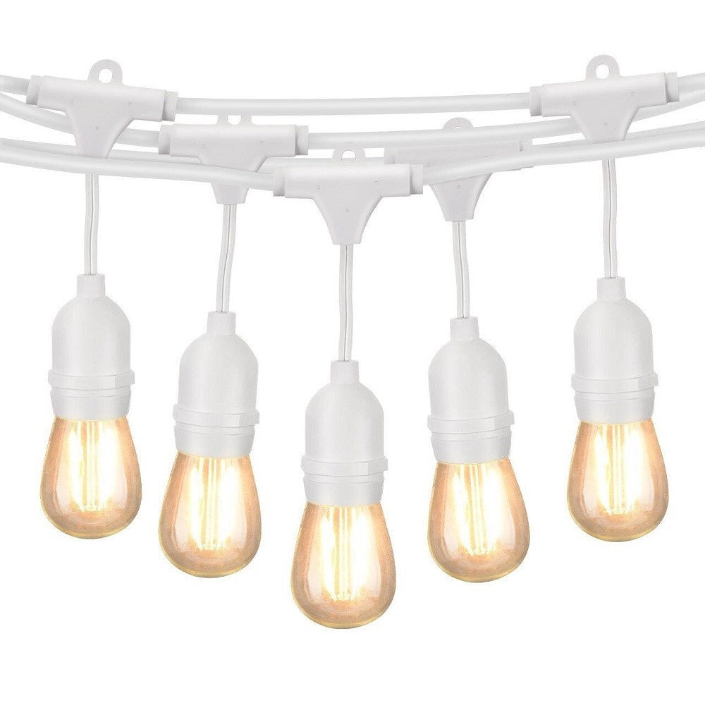 Trade Shop - Catena Luminosa Da Esterno Modulare 10 Lampadine E27 Cavo 10 Metri Ip65 Bianco -