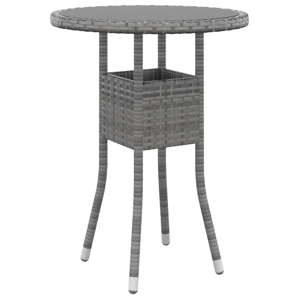 Set da Pranzo per Giardino 3 pz | Set Salotto da Giardino in Polyrattan Grigio
