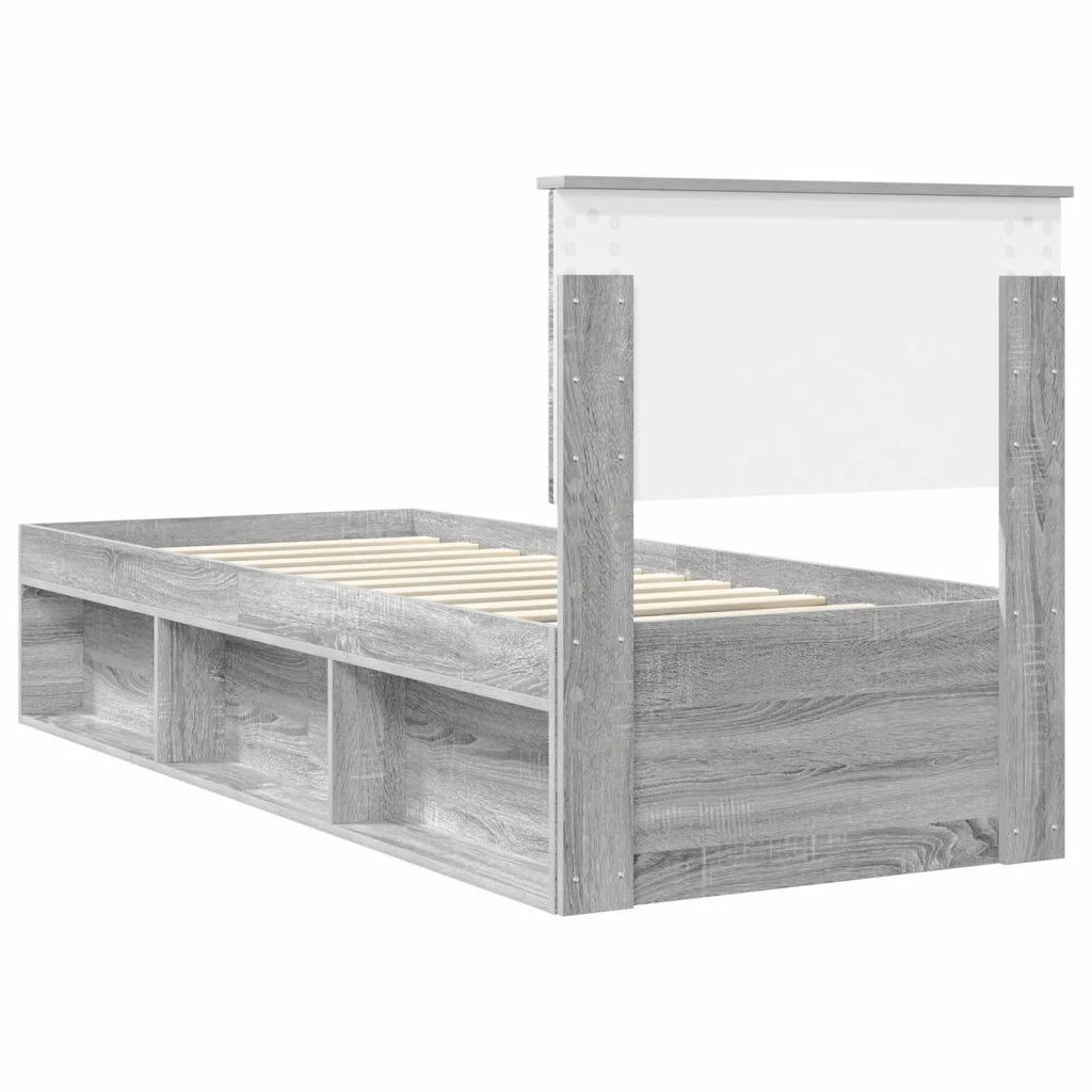 Struttura del letto Grigio Sonoma 75 x 190 cm Pino massello