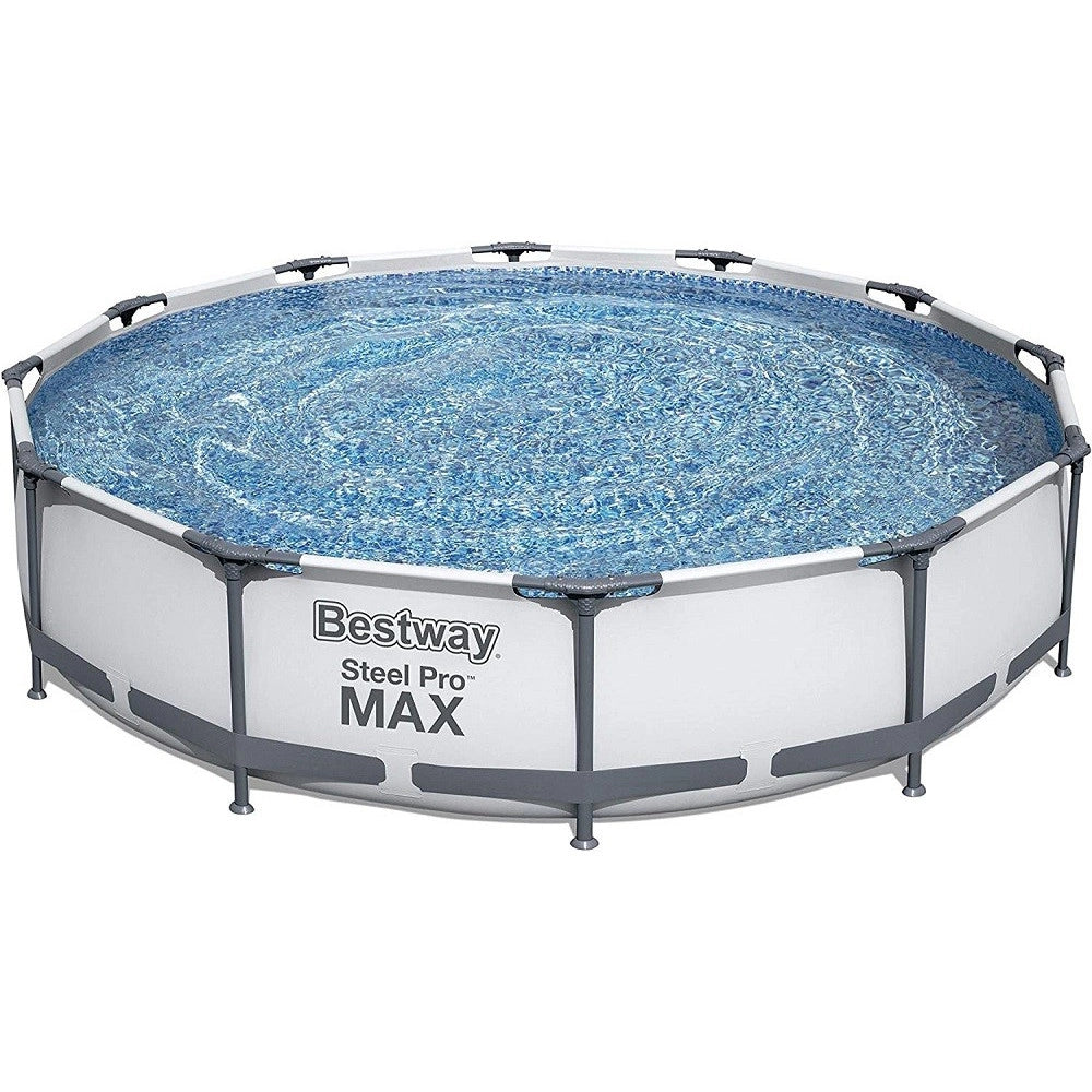 Trade Shop - Set Piscina Fuori Terra Rotonda Steel Pro Max 366x76cm 6473lt Pompa Filtro 56416 -