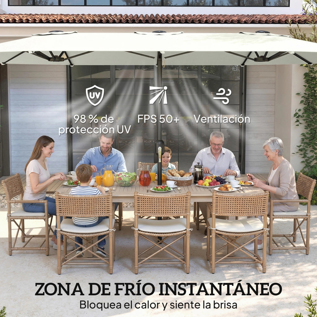 Ombrellone da Giardino ¨C Minimal ¨C Grigio 460x260 cm