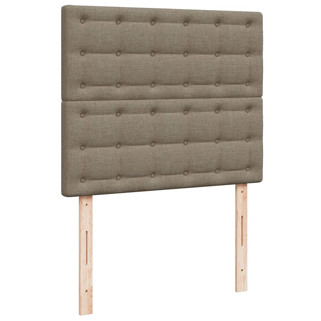 Letto a Molle con Materasso e LED Tortora 120x190 cm in Tessuto