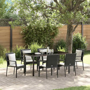Set da Pranzo per Giardino con cuscino 7 pcs Nero polyrattan 3380075
