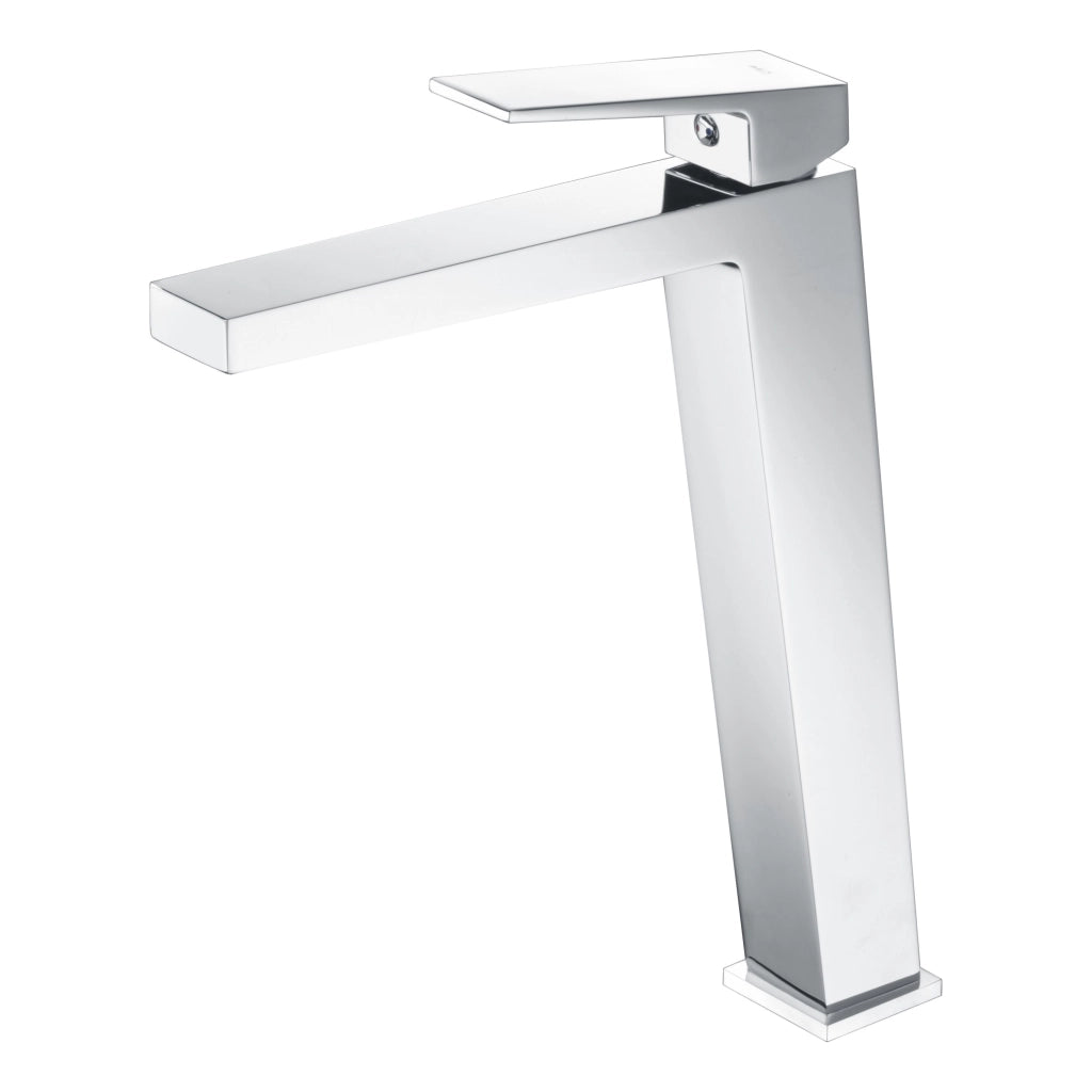 IMEX Miscelatore lavabo alto monocomando cromato in ottone e zama con cartuccia ceramica 26 mm installazione parete interasse 15 cm serie ART modello BDAR025-3
