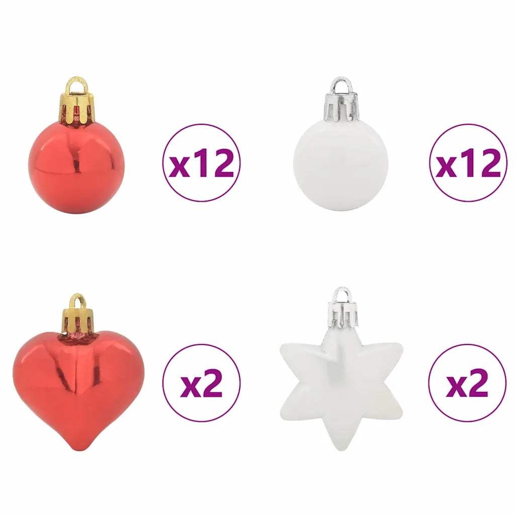 Set di Palle di Natale 40 pz Rosso e Bianco Plastica CFW9187010