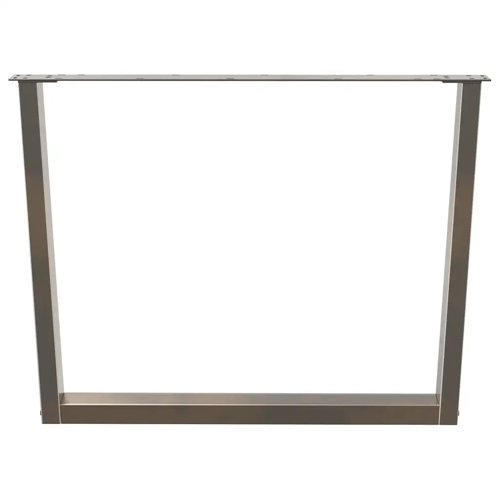 Gambe per tavolo da pranzo a forma di V 2 pz | Piede del tavolo in acciaio naturale 100x(72-73,3) cm