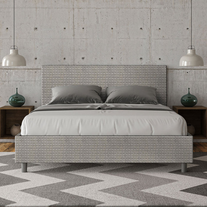 Letto Matrimoniale 160x210 cm con Rete Adele Labirinto 02 Grigio
