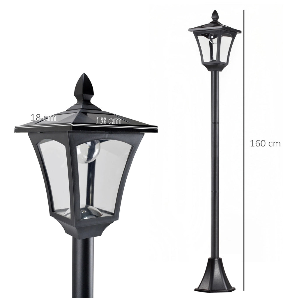 Lanterna solare da giardino LED nera in acciaio inox, 29 lm