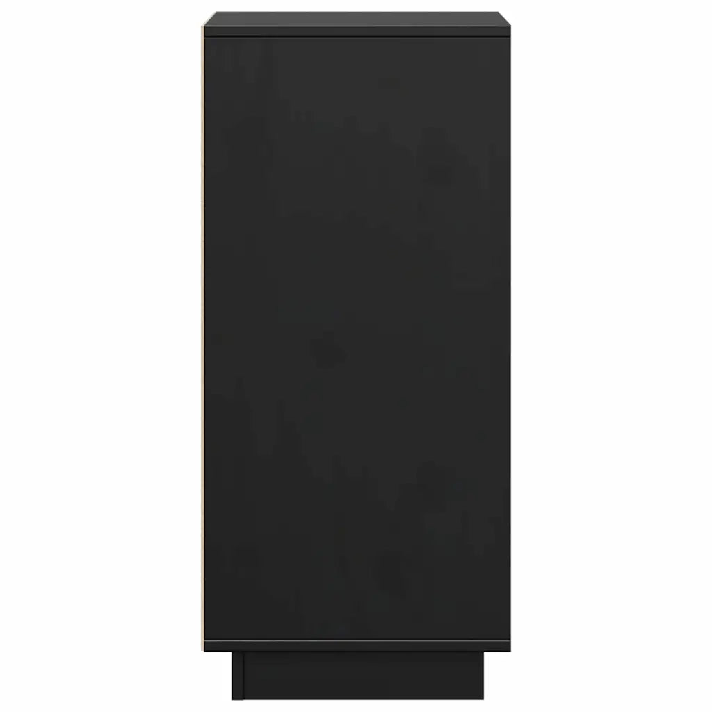 Credenze 2 pz | Madia | Buffet da pranzo | Armadio da pranzo Nere 31,5x34x75 cm in Legno Massello di Pino