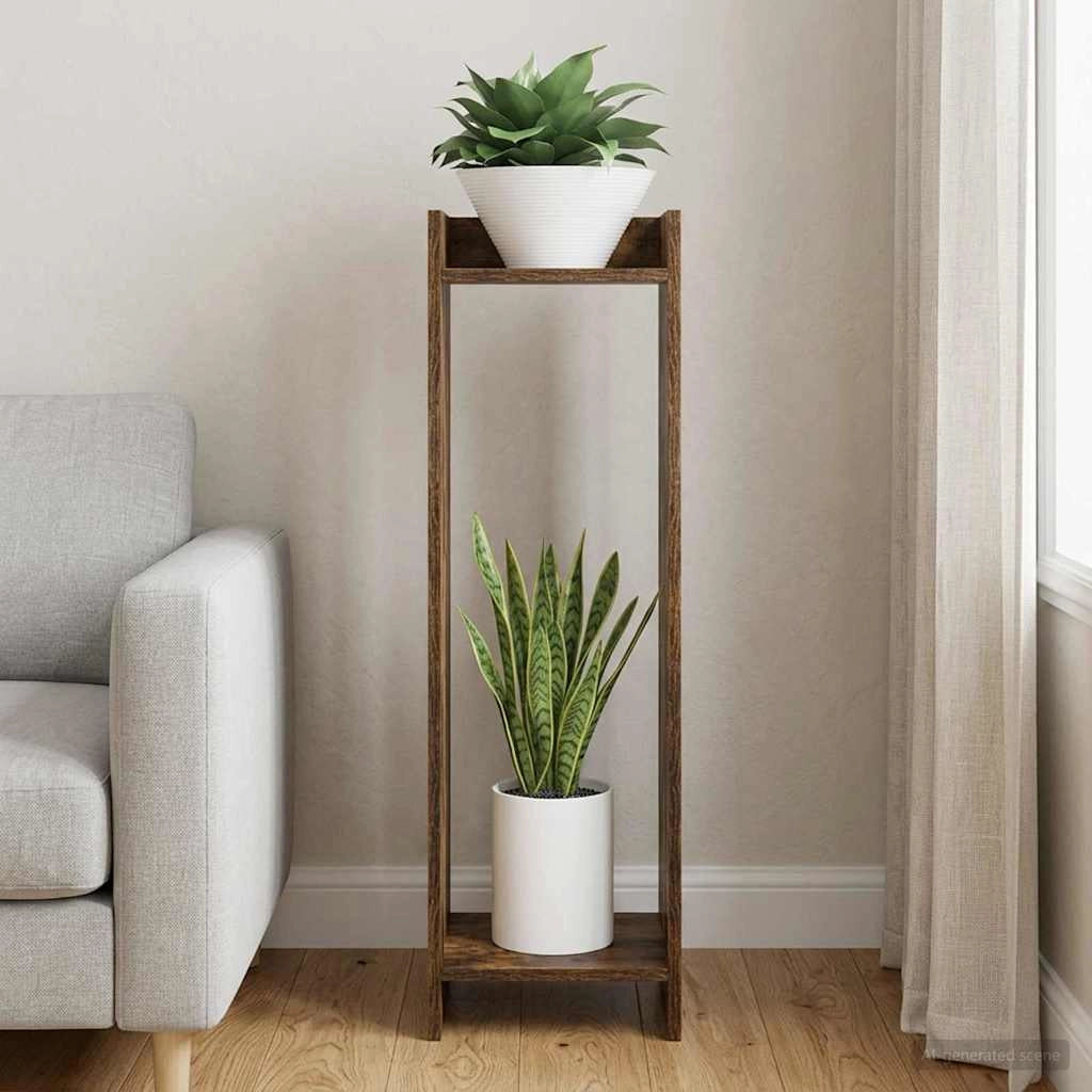 Supporto per piante Rovere Fumo 30 x 30 x 100 cm 899570