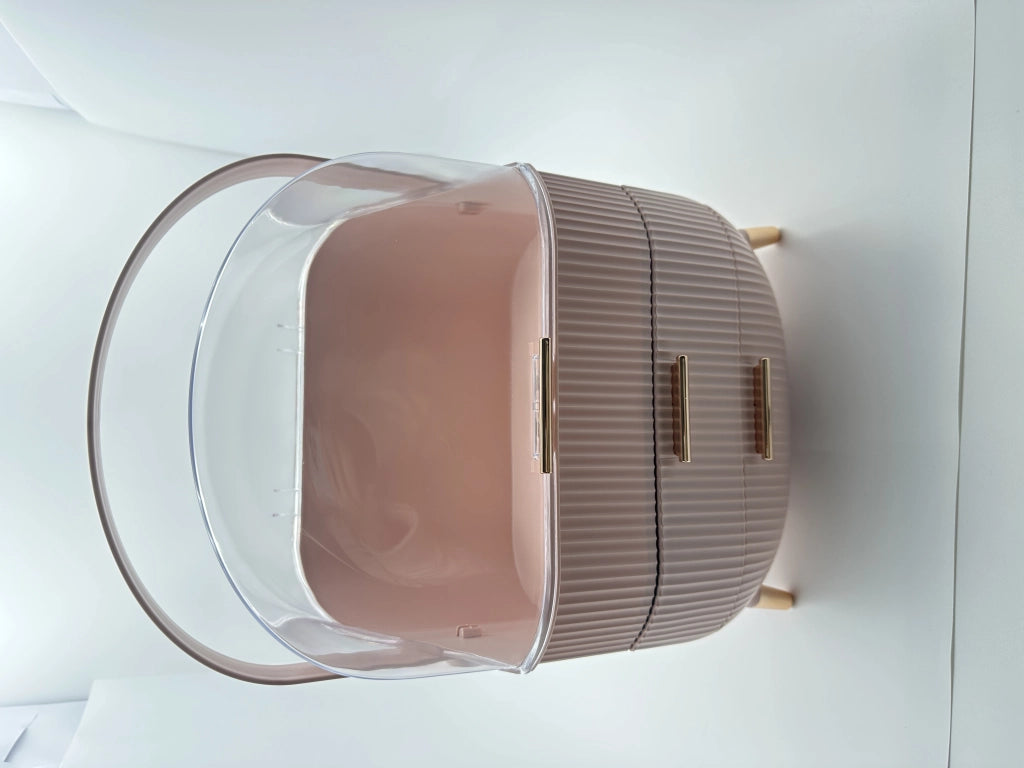 ZMH Porta trucchi da scrivania con più cassetti contenitore per cosmetici rosa 29 x 19 x 38 cm