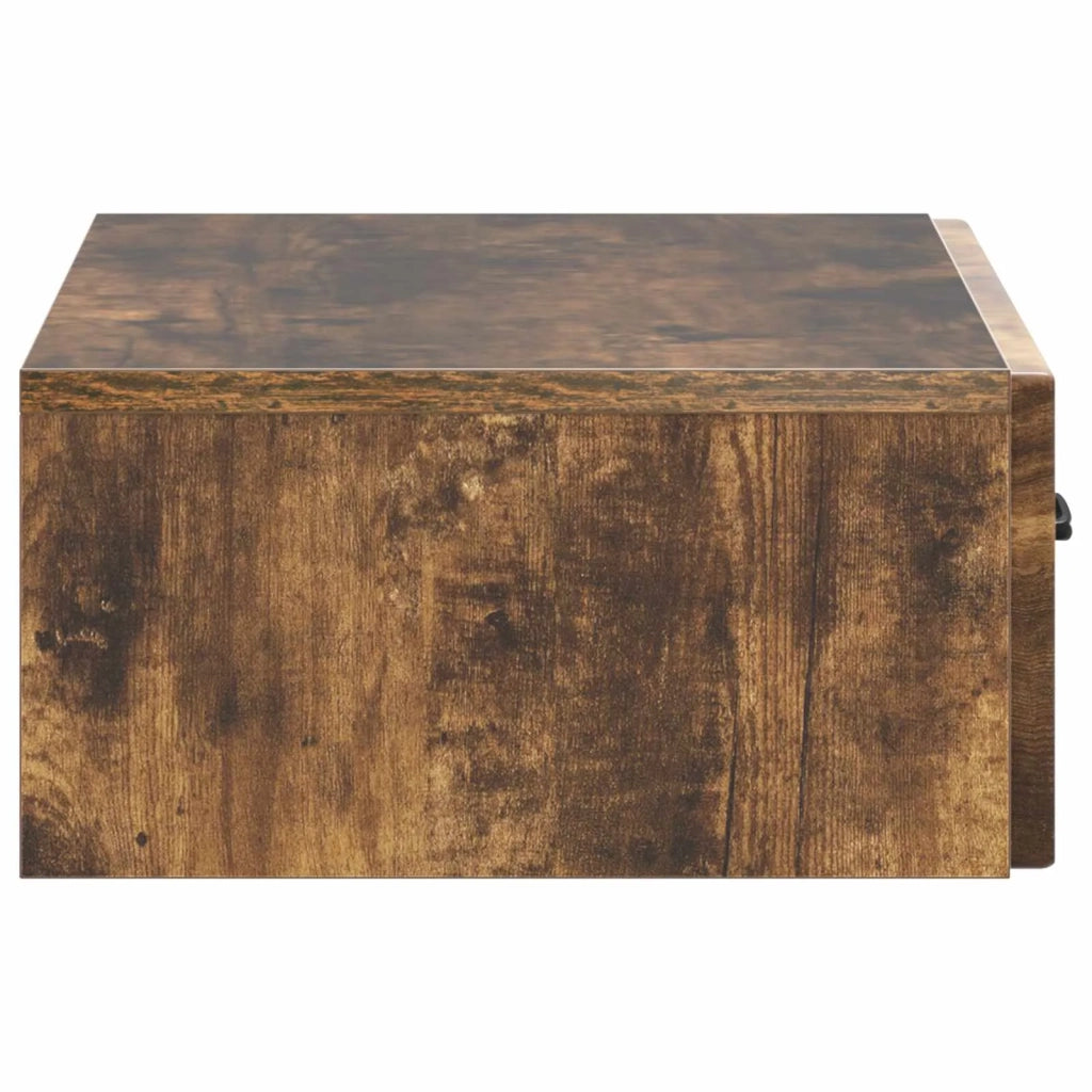 Tavolino da Parete Laterale Rovere Fumo 59 x 34,5 x 17 cm