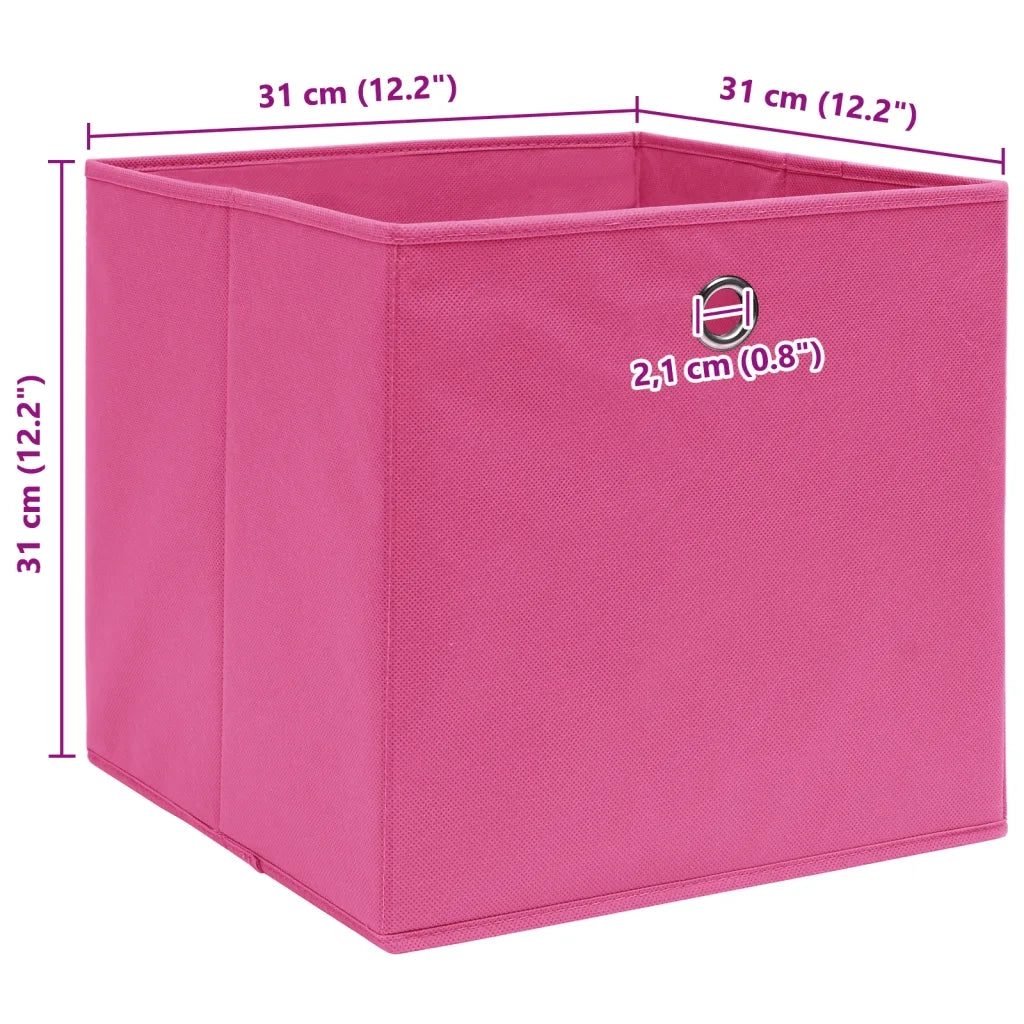Scatole Portaoggetti 10 pz Rosa 32x32x32 cm Tessuto 288347