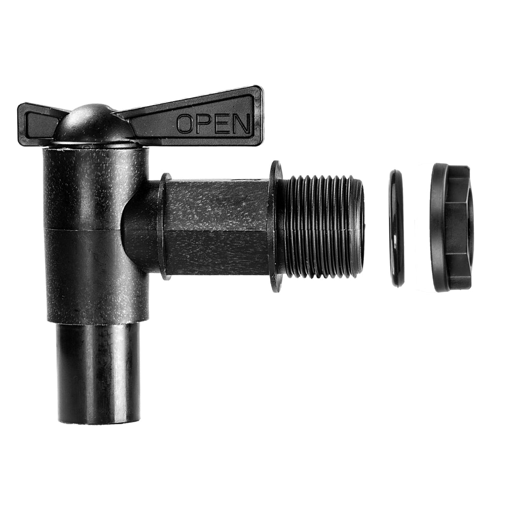 Rubinetto da giardino KADAX 3/4 per serbatoio di acqua piovana con valvola a barilotto.