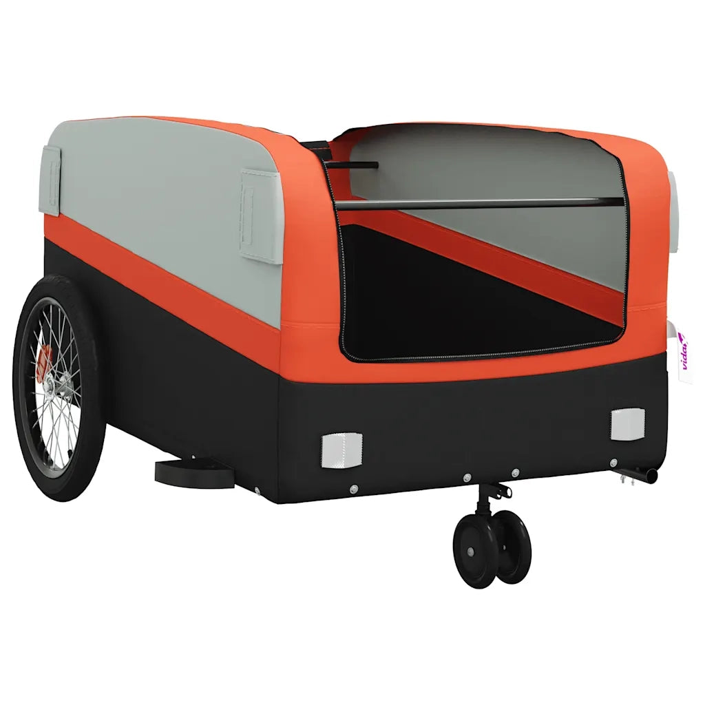 Rimorchio da Bici Nero e Arancione 45 kg in Ferro CFW5098634