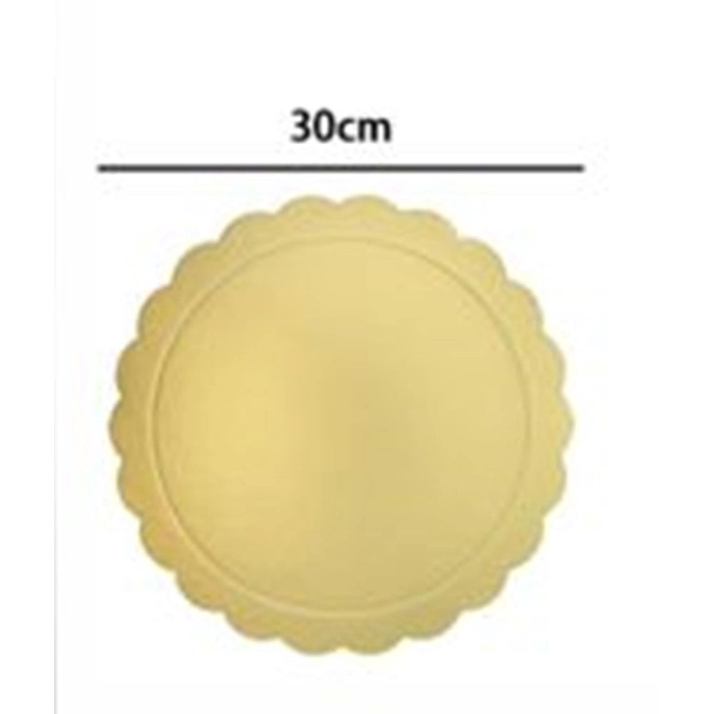 Trade Shop - Set 2 Pz Base Per Torta Rotonda Piatto Sottotorta Dorato 30 Cm Con Bordino 31164 -